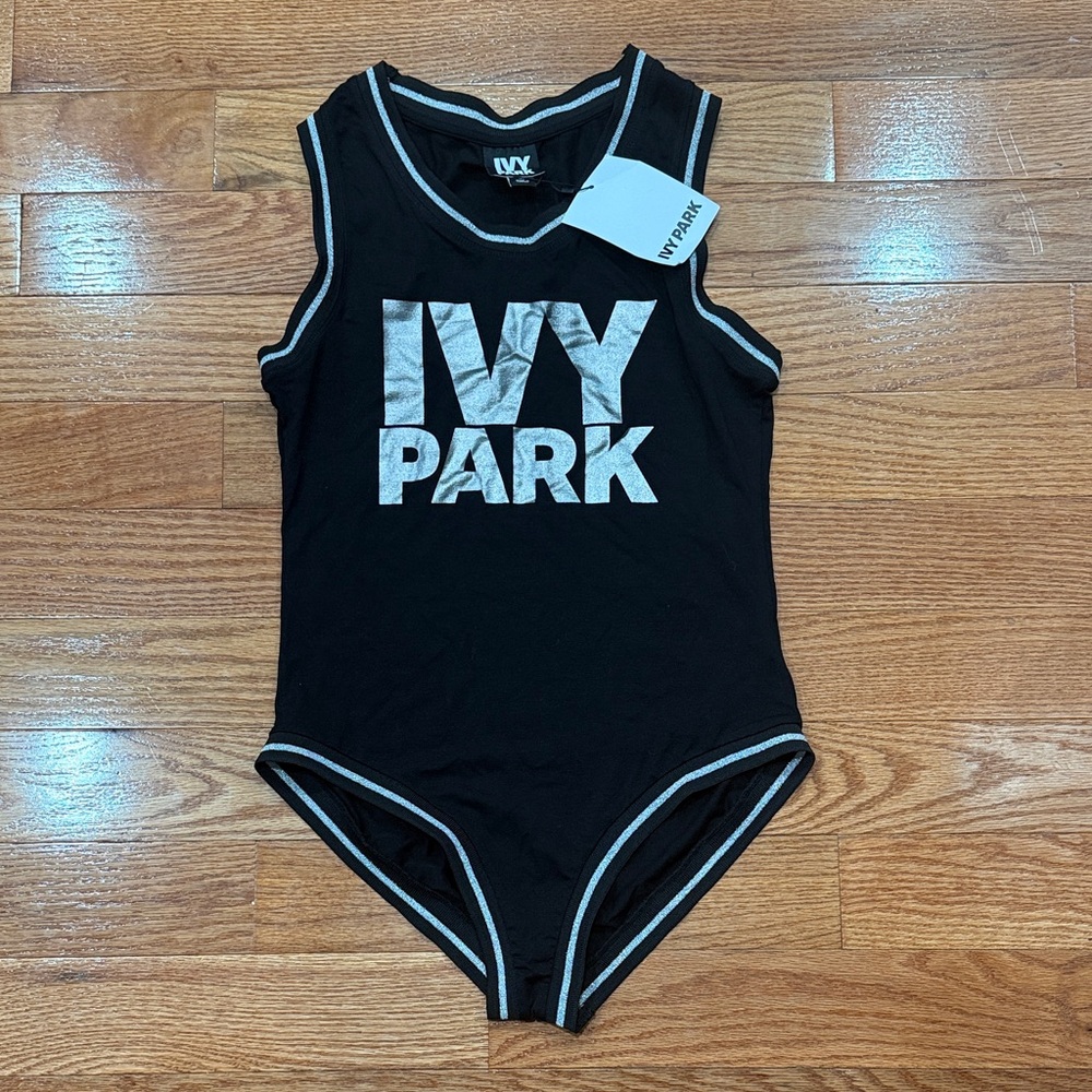 IVY PARK Black and White Logo Bodysuit